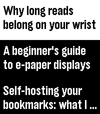 Bookmark list, dark theme